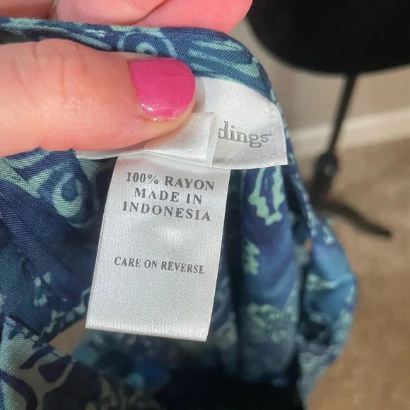 Soft Surroundings Green and Blue Floral Print Cold Shoulder Maxi Dress - Picture 14 of 15